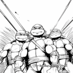April O'Neil and Ninja Turtles Coloring Pages 1