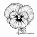 Art Nouveau Inspired Pansy Coloring Sheets 4