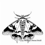 Artistic Abstract Moth Coloring Pages 1