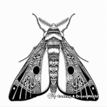 Artistic Abstract Moth Coloring Pages 2