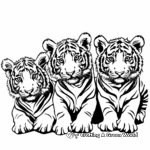 Baby Bengal Tiger Cubs Coloring Pages 1