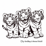 Baby Bengal Tiger Cubs Coloring Pages 2