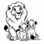 Baby Lion and Mom Coloring Pages 2