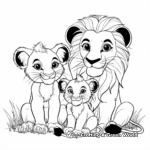 Baby Lion and Mom Coloring Pages 3