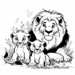 Baby Lion and Mom Coloring Pages 4