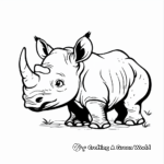 Baby Rhino Coloring Pages for Children 1