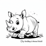 Baby Rhino Coloring Pages for Children 3