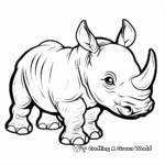 Baby Rhino Coloring Pages for Children 4