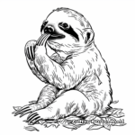 Baby Sloth Eating Leaves Coloring Pages 3