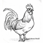 Basic Rooster Outline Coloring Pages for Beginners 1