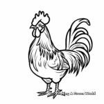 Basic Rooster Outline Coloring Pages for Beginners 2