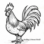 Basic Rooster Outline Coloring Pages for Beginners 3