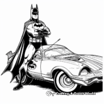 Batman and Batmobile Printable Coloring Pages 1