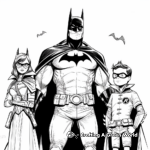 Batman Family Coloring Pages: Batman, Batwoman, and Robins 2