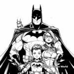 Batman Family Coloring Pages: Batman, Batwoman, and Robins 3