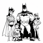 Batman Family Coloring Pages: Batman, Batwoman, and Robins 4