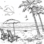 Beach Scene in August Coloring Pages 1