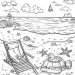 Beach Scene in August Coloring Pages 2