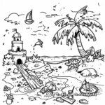 Beach Scene in August Coloring Pages 3