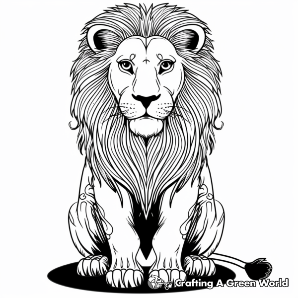 Beautiful African Lion Coloring Pages 1