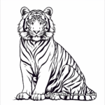 Beautiful Bengal Tiger Coloring Pages for Adults 3