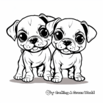 Beautiful Boxer Puppies Coloring Pages for Kids 1