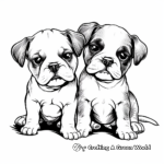 Beautiful Boxer Puppies Coloring Pages for Kids 4