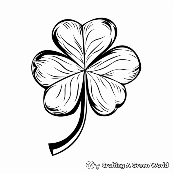 Four Leaf Clover Coloring Pages - Beautiful Four Leaf Clover Coloring Pages 4 600x600