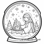 Beautiful Nativity Scene Snow Globe Coloring Pages 1