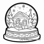 Beautiful Nativity Scene Snow Globe Coloring Pages 2