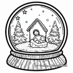 Beautiful Nativity Scene Snow Globe Coloring Pages 3