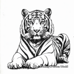 Bengal Tiger Hunting in the Wild Coloring Pages 1