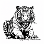Bengal Tiger Hunting in the Wild Coloring Pages 2