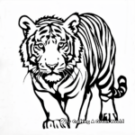 Bengal Tiger Hunting in the Wild Coloring Pages 4