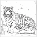 Bengal Tiger in its Habitat Coloring Pages 4