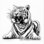 Bengal Tiger Roaring Coloring Pages 1