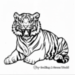 Bengal Tiger Roaring Coloring Pages 4
