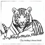 Bengal Tiger with Prey Coloring Pages 1
