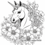 Blooming Flowers and Unicorn Coloring Pages 2