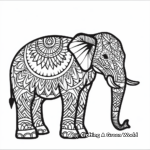 Bohemian Decorative Tribal Elephant Coloring Pages 2