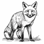 Bold Red Fox Hunting Coloring Pages 2