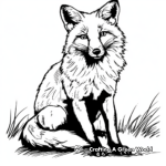 Bold Red Fox Hunting Coloring Pages 3