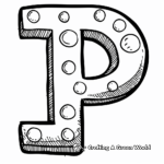 Bubble-style Letter P Coloring Pages 1