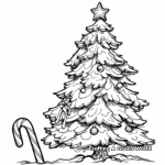 Candy Cane Covered Christmas Tree Coloring Pages 1