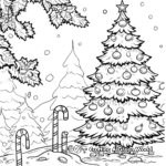 Candy Cane Covered Christmas Tree Coloring Pages 2