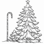 Candy Cane Covered Christmas Tree Coloring Pages 3