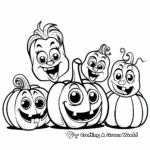 Cartoon Pumpkin Characters Coloring Pages 1