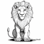 Cartoon-Style Lion Coloring Pages 1