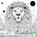 Celestial Cosmic Lion Adult Coloring Pages 1