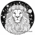 Celestial Cosmic Lion Adult Coloring Pages 2